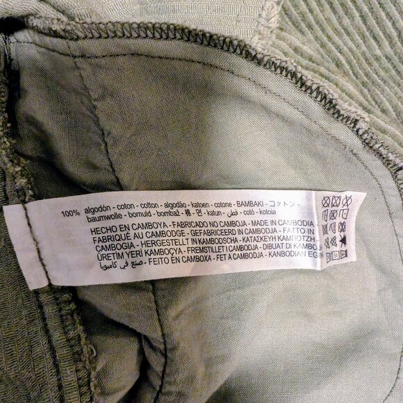 Zara Sage Corduroy Oversized Shacket - Size Small, Cotton, Raw Hem, Boho Style - Picture 8 of 10